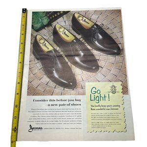 1958 Vintage Print Ad Jarman Mens Dress Shoes Go Light Lightweight